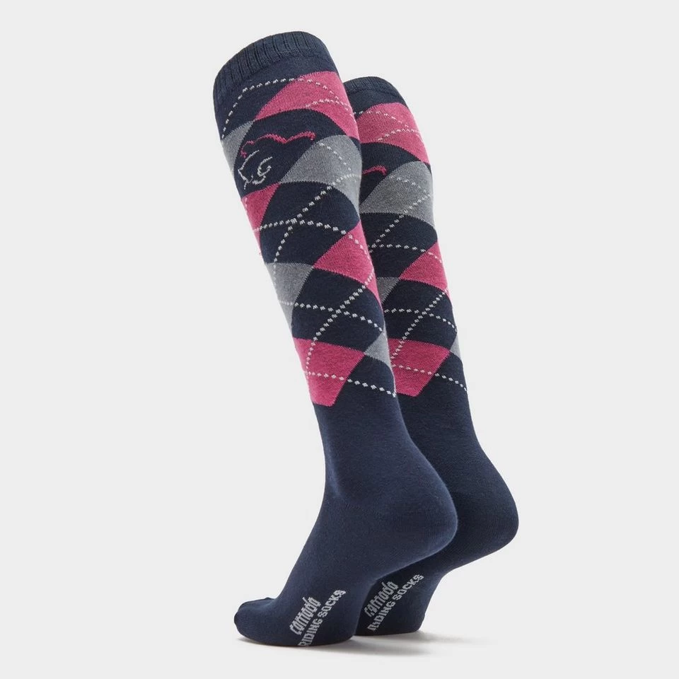 Platinum Adults Argyle Cotton Socks Navy 2 Platinum Adults Argyle Cotton Socks Navy - Image 2