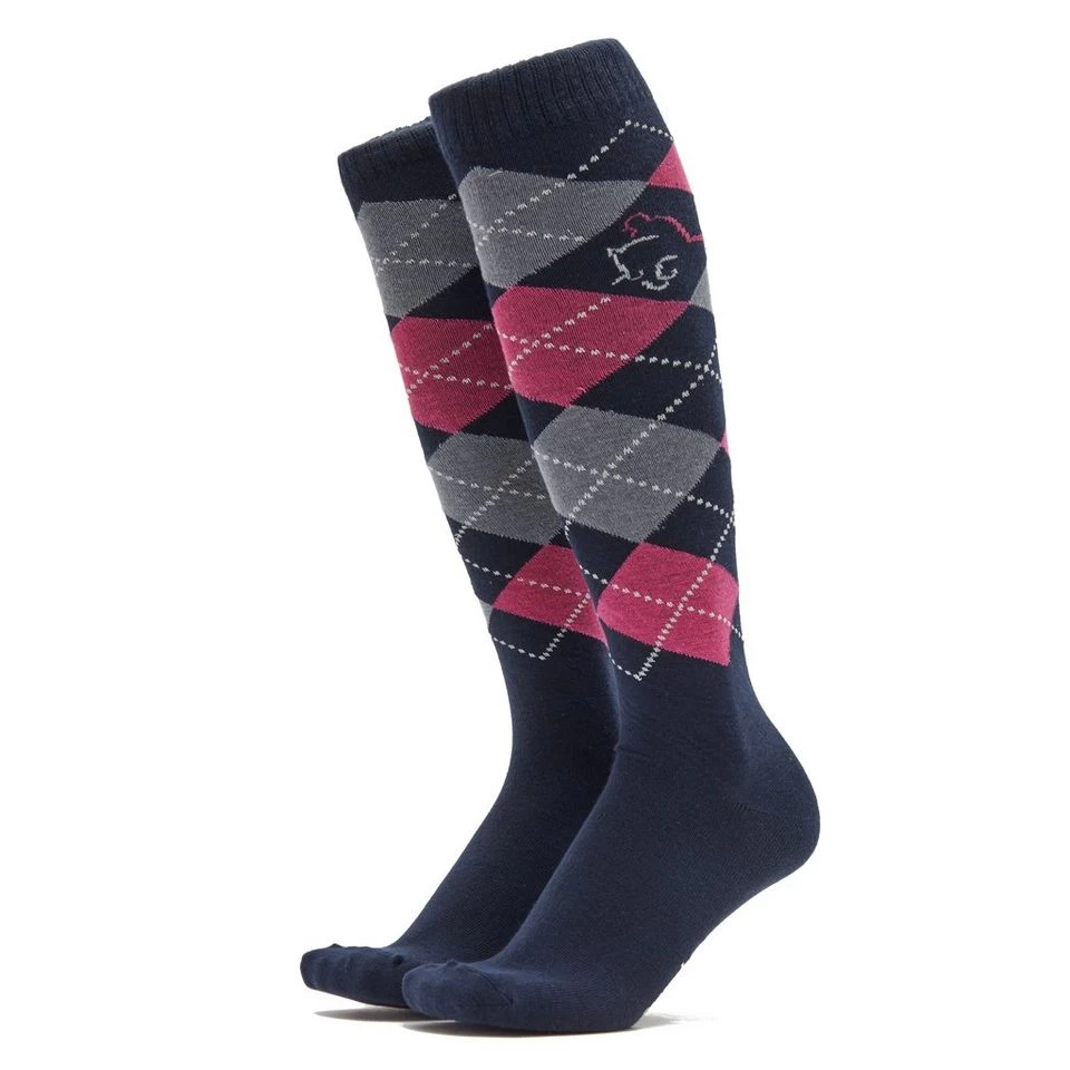 Platinum Adults Argyle Cotton Socks Navy 6 Platinum Adults Argyle Cotton Socks Navy - Image 6